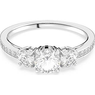 Attract Trilogy Ring, Rundschliff, Weiß, Silberfarbenes Finish