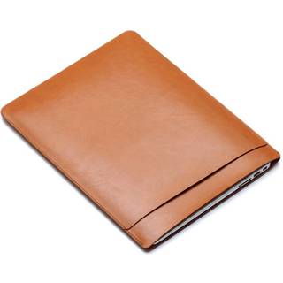 SOYAN MacBook / Laptop 13" Læder Sleeve m. Lomme (33 x 24 cm) - Brun