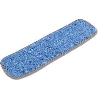 Boardwalk MFM185BCFDZ Microfiber Mop Head Blue 18 X 5 Split Microfiber Hook & Loop Back Dozen
