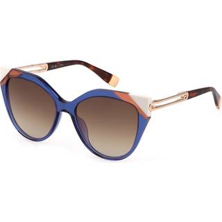 Furla Kvinde SFU683 06NA Solbriller Acetat Blå Brun Cat Eye Normal Skygge