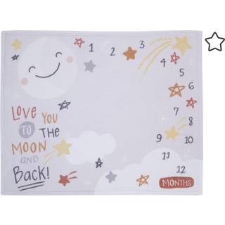 Lille kærlighed af Nojo Celestial Grey Gold og Orange Love You to the Moon & Back Super Soft Photo Op Milestone Baby Tæppe