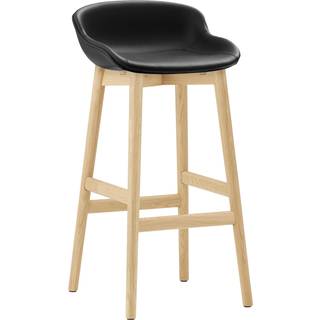 Normann Copenhagen Hyg Barstol 75 Cm / Egetræ - Barstole Læder Sort - 604450