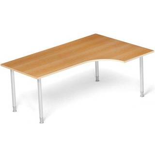 Skrivebord DNA, Bøg 1800x1200 mm Højre I-ben/Alugrå