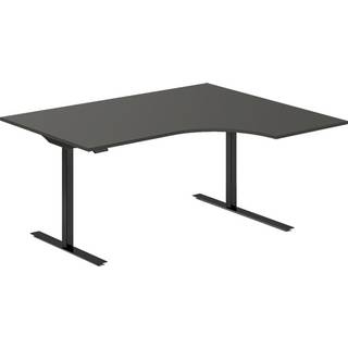 Hæve-sænkebord DNA, Antracit 1600x1200 mm Højre 2-ben/Sort