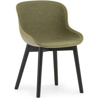 Normann Copenhagen Hyg Stol Betrukket Forside / Sort Egetræ - Stole Uld Olivengrøn - 605083