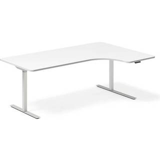 Hæve-sænkebord DNA, Hvid 2000x1200 mm Højre 2-ben/Alugrå