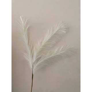 Kunstig blomst/fjer 3 grene hvid