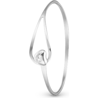 Open Heart Bangles - Blankpoleret Sterling Sølv m. 1 Topas - Christina