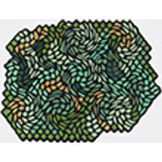 Golran 1898 Rugs - 'March Free Shape' rug in Green hand-knotted - 100% wool