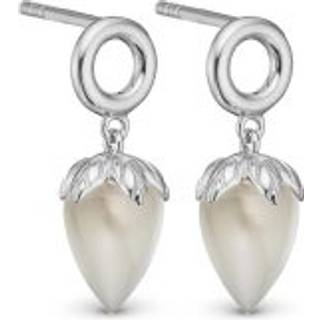 Grey Moonstone Ørestikker - Blankpoleret Sterling Sølv m. 1 Månesten - Christina