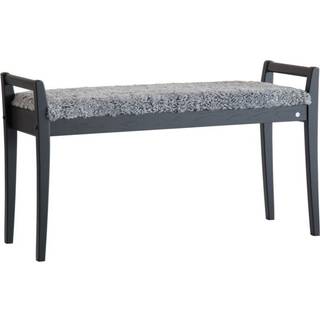 Oscarssons Möbel, Meja Bench Sortbejdset eg/fåreskind Lysegrå