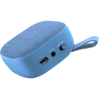 Smart bluetooth højttaler i blå.