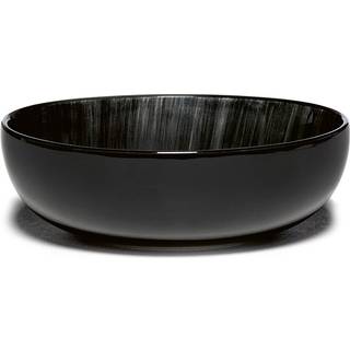 Serax - High Plate Dé White/Black Var C - Suppeskåle - Ann Demeulemeester - Sort,Hvid