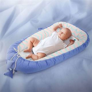Joyz Babynest, mørkeblå, 90x50cm, bomuld, dobbeltsidet