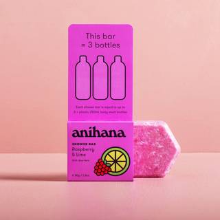 Anihana Body Wash Bar med kokosn?ddeolie og aloe vera s?be Gratis fugtgivende blid bl?d hudpleje forfriskende hindb?r & lime duft 2.8 oz