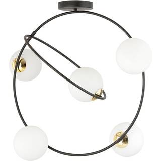 Loftlampe Stardom, opal hvid/sort, glas, E14