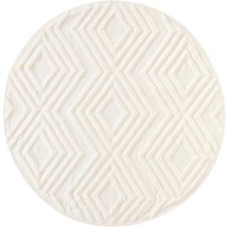 Rund bomuldstæppe Ziggy med fremtrædende høj-lav struktur