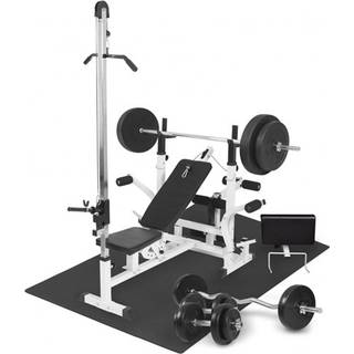 Multigym Basic WHITE 100 kg Vægtsæt, Lats Og Gulv
