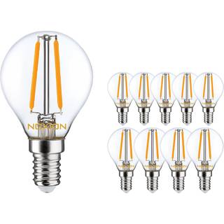 Fordelspakke 10x Noxion Lucent LED E14 Kugle filament klar 4.5W 470lm - 827 ekstra varm hvid | erstatter 40W