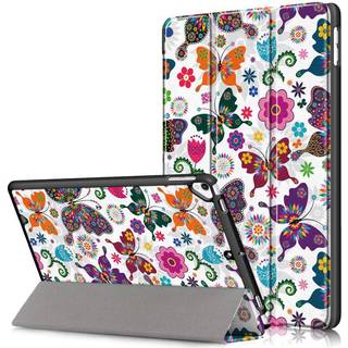 iPad 10.2" (2021 / 2020 / 2019) Læder Cover m. Tri-fold - Farverige Sommerfugle & Blomster