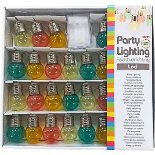 Lyskæde med 30 LED - multifarvet (På lager i butik)