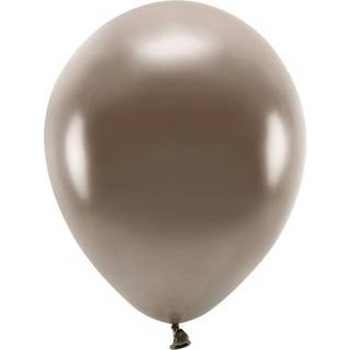 100 stk. Økologiske balloner metallic brun 10" – Biologisk nedbrydelig festpynt