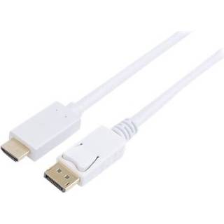 Prokord Displayport Til Hdmi 1m Hvid - Guldbelagt 1m. Displayport Hdmi Sort