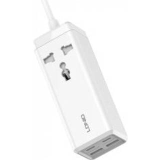 LDNIO - Strømstik med 1 AC stik, 2x USB, 2x USB-C, EU/US, 2500W - Hvid