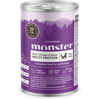 Monster Multi Protein - Vådfoder med Beef, Chicken og Game 6 stk