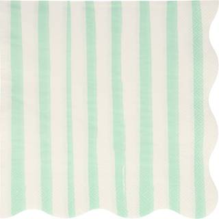Meri Meri servietter str. L Mint stripe - 16 stk.