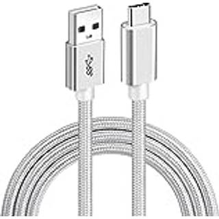 NÖRDIC 1m USB C til USB A Kabel USB3.1 Gen1 Hurtig opladning 3A 60W 5Gbps Nylon Flettet Hvid