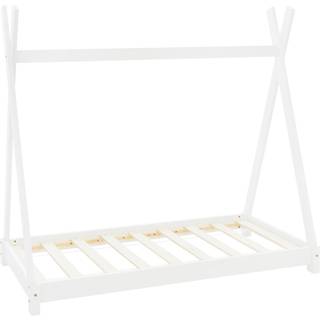 ML Design COT TIPI 80 x 160cm med slattedramme, hvid, indisk seng lavet af