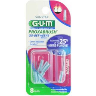 Gum Proxabrush Go -Betweens Refills - Moderat - Kompatibel med Gum Permanent Handle - Genanvendelige interdentalb?rster - Bl?d b?rstet tandpluk 8