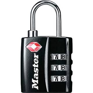 Master Lock Black Tsa-godkendt bagage lås med bred låsekrop og tynd holdbar stålkakel lynlås lås til rygsække bagage 4680dblk