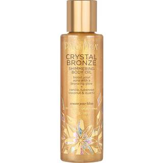 PacificaBronzerende kropsolie – Crystal Bronze Shimmer, fugtgivende og nærende, vanilje-kokosduft, vegansk