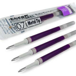 4 x Pentel Energel 0,7 mm Refill Metal Tip LR7 - Passer til Energel XM BL77/BL57/BL37 - Violet