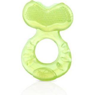 Nuby Silicone Teethe-eez Teether med b?rsteh?r inkluderer hygiejnisk sag gr?n (pakke p? 1)