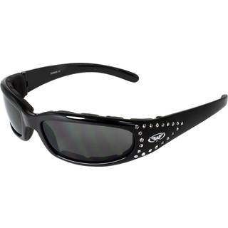 Global Vision Eyewear Marilyn 3 Kvinder Motorcykel Solbriller med Eva Foam Padding Bling (Black Frame Smoke Lens)