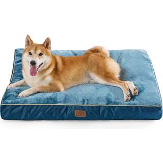 Bedsure Vandttte hundesenge til store hunde - 4 tommer tykkere op til 80 lbs kledyrsmttepuder med aftageligt vaskbart betrk Bl