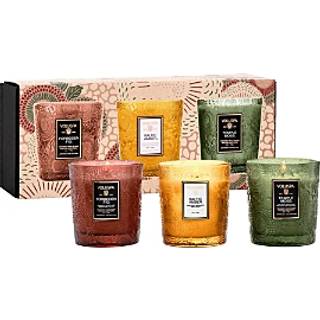 Voluspa 3 x Demi Candle Set Forbidden Fig, Baltic Amber, Temle Moss - 468 g
