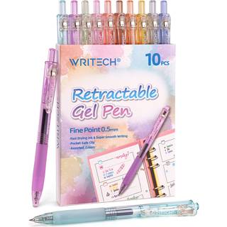 Wretech udtr?kkelige gelpenner Hurtigt t?rt bl?kpenne Fin punkt 0,5 mm flerfarvet til journalf?ring af tegning Doodling og Notetaking (Multicolor
