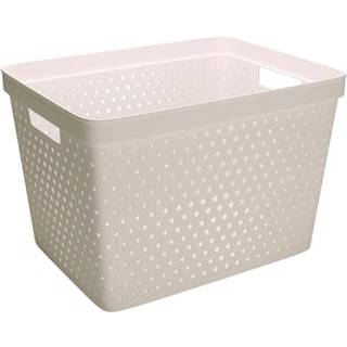Opbevaringskurv i plast Nordiska Plast Store It Star Basket, beige, 358 x 271 x 240 mm, 19 liter