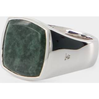 Tom Wood Cushion Green Marble Ring Silver
