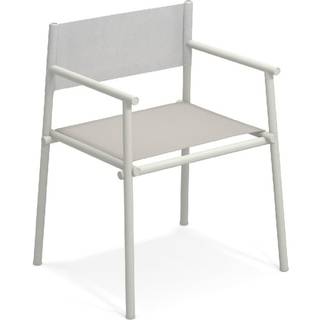 EMU - Terramare Armchair, Matt White, Seat: Emu-Tex, Light Grey, Back: Eco-Leather, White - Udendørs spisebordsstole - AlfredoChiaramonte,MarcoMarin - Hvid - Læder/Metal