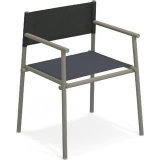 EMU - Terramare Armchair, Grey/Green, Seat: Emu-Tex, Sand, Back: Eco-Leather, Grey/Green - Udendørs spisebordsstole - AlfredoChiaramonte,MarcoMarin - Grøn - Læder/Metal