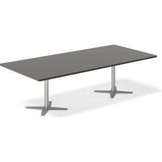 Office konferencebord 260x120cm antracit med sølv stel