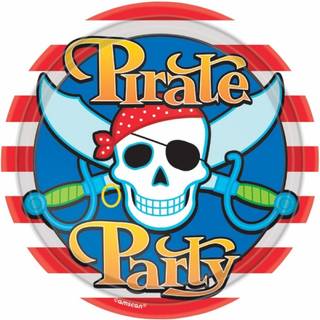 8 stk Paptallerkner Pirate Party 23 cm