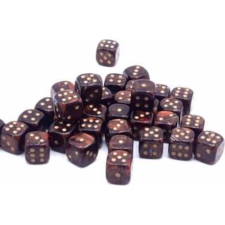 Chessex Manufacturing 27819 12 mm Scarab blå og blod med guldnumre d6 terning sæt på 36