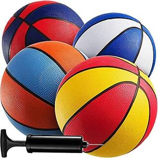 Bedwina Mini Basketballs With Pump 7 Inch Size 3 Pack med 4 - Gummi basket Blandad färg inomhus basketuppsättning eller utomhus basketpool basket