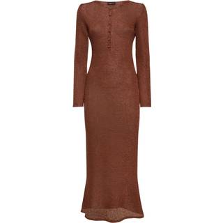 Tom Ford Metallic knitted maxi dress - beige - S
